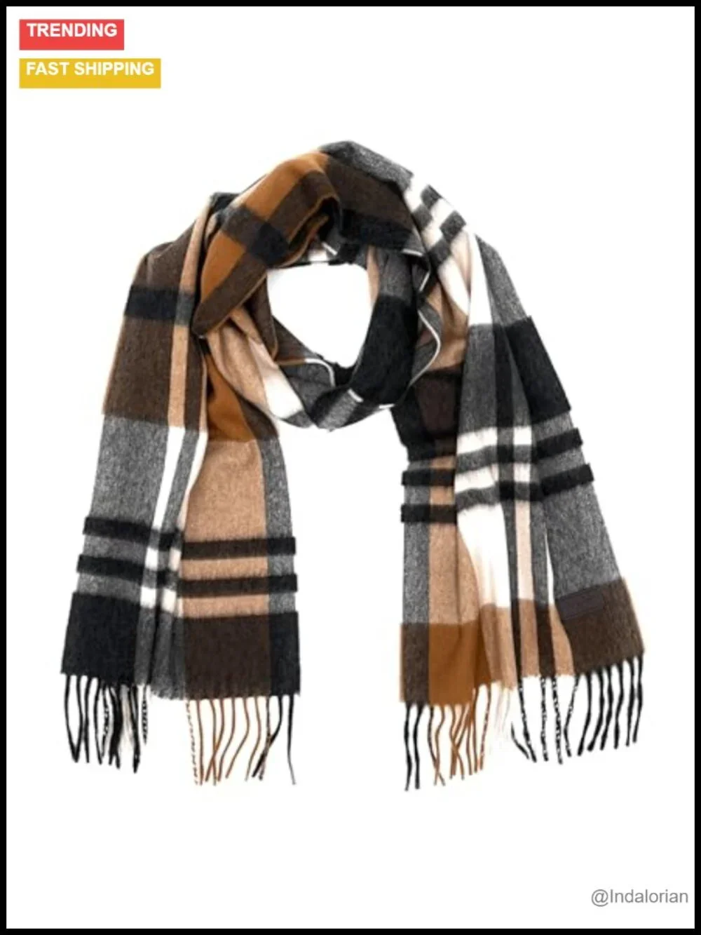 Patterned 100% Cashmere Scarf for Men – Ultra-Soft Winter Scarf 66